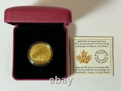 2019 RCM $100 14-Karat Gold Coin 75th Anniversay D-Day at Juno Beach 12 Grams