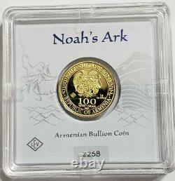 2020 1 Gram PROOF GOLD Armenia NOAH'S ARK Made By GEIGER Coin In Assay