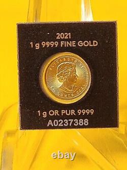 2020 1 Gram Royal Canadian Mint. 9999 Gold Maple Leaf 50 Cent