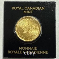 2020 1 Gram Royal Canadian Mint. 9999 Gold Maple Leaf 50 Cent #099