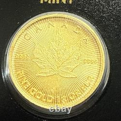 2020 1 Gram Royal Canadian Mint. 9999 Gold Maple Leaf 50 Cent #099