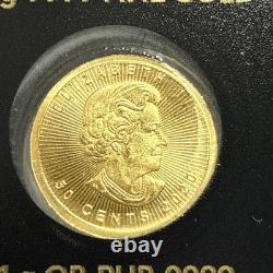 2020 1 Gram Royal Canadian Mint. 9999 Gold Maple Leaf 50 Cent #099