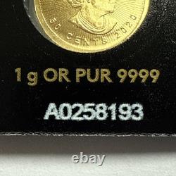 2020 1 Gram Royal Canadian Mint. 9999 Gold Maple Leaf 50 Cent #099