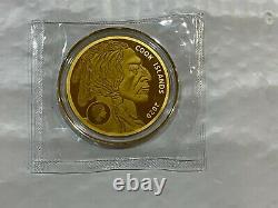 2020 $25 Gold Buffalo Cook Islands. 999 Fine Gold Mint Sealed 1.2 grams