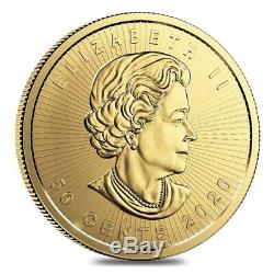 2020 25 x 1 gram Canadian Gold Maples $. 5 Coin. 9999 Fine Maplegram25 In