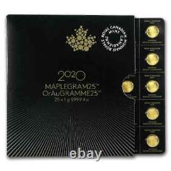 2020 25x 1 gram Gold Maple Leafs Maplegram25T (In Assay Sleeve) SKU#206715