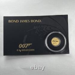 2020 BOND JAMES BOND 007 0.5 Gram. 9999 Pure Gold Coin in Card