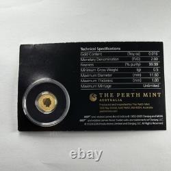2020 BOND JAMES BOND 007 0.5 Gram. 9999 Pure Gold Coin in Card