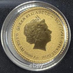 2020 BOND JAMES BOND 007 0.5 Gram. 9999 Pure Gold Coin in Card