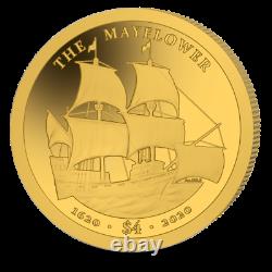 2020 BVI $4 Mayflower 400th Ann. 0.5 gram Gold Proof Coin Mintage of 99