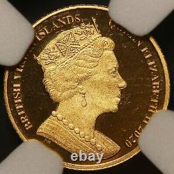 2020 BVI Mayflower 400th Ann. 0.5 gram Gold Coin NGC PF 70 UCAM 102 Made