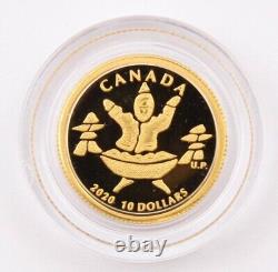 2020 Canada $10 AN INUK AND A QULLIQ 1.58 Grams Of. 9999 Pure Gold PROOF Coin