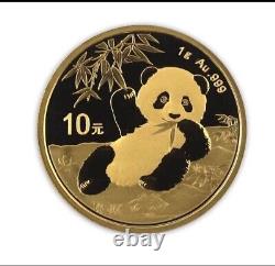 2020 China Gold Panda coin 1gram 10yuan, in Mint seal