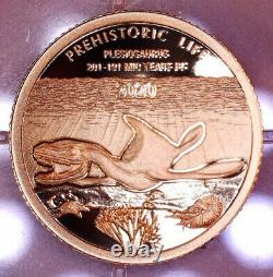 2020 Democratic Rep. Of Congo 1/2 gram Gold Plesiosaurus BU Prehistoric Life Y1