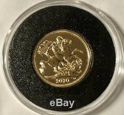 2020 Gold Sovereign, Uncirculated & Lustrous Coin. 7.98 Grams Of 22 Carat Gold