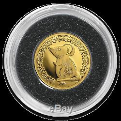 2020 Lunar Mouse (rat). 5 Gram Gold $1 Gem Proof Capsule -coa- $118.88