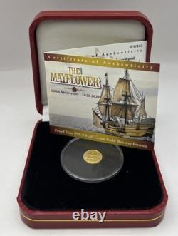 2020 Mayflower 1/2 Gram Gold. 9999 Reverse Frosted Proof