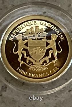 2020 Proof. 9999 1/2 g Gold Coin Save the Ocean Hammerhead Shark 1000 Francs CFA