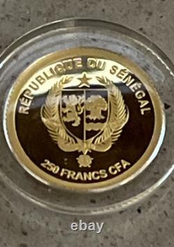 2020 Senegal Proof. 9999 1/2 g Gold Coin Save the Ocean Eagle Ray 250 Francs CFA