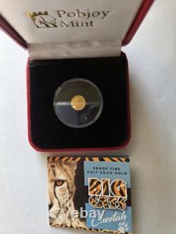 2020 Sierra Leone 0.5 Grams Of Gold Big Cats Cheetah? $4 Coin Limited Edition
