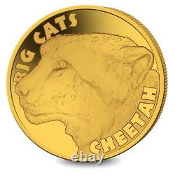 2020 Sierra Leone Big Cats Cheetah 0.5 Gram. 999 Gold Proof Coin 199 Mintage