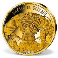 2020 Solid Gold Battle of Britain coin 0.5 grams 11 mm COA Capsule Proof