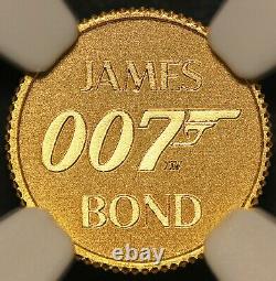 2020 Tuvalu $2 James Bond 007 0.5 gram. 9999 Gold Coin NGC MS 70