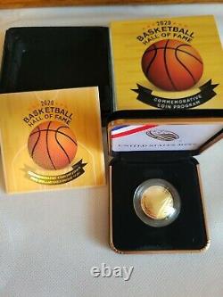 2020-W $5 Basketball Hall of Fame Gold Proof Coin GEM Proof 20CA With OGP