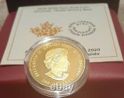2020 Xhuwaji Haida Grizzly Bear $200 1OZ Pure Gold Proof Coin Canada, Bill Reid