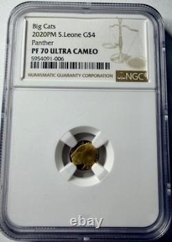 2020PM S. Leone G$4 0.5 gram Gold Big Cats Panther NGC PF70UCAM POP8 RARE