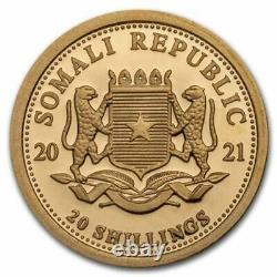 2021 1/2 gram Somalia Gold African Elephant BU