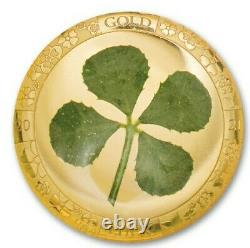 2021 1 Gram PROOF GOLD $1 Palau FOUR LEAF CLOVER Ounce Of Luck Coin