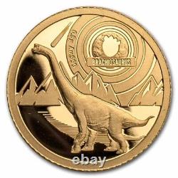 2021 $10 Solomon Islands. 5g Fine Gold Brachiosaurus 1/2 Gram Proof Coin 24K