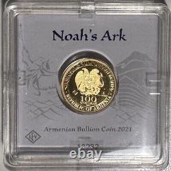 2021 100 Dram Armenian Bullion 1 Gram Gold Coin Noah's Ark
