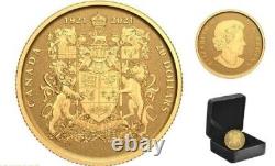 2021 $20 gold coin 100th anniversary of Canada Coat of Arms Queen Elizabeth