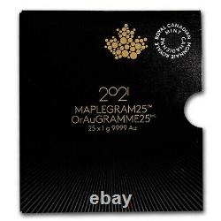 2021 25x 1 gram Gold Maple Leafs Maplegram25 (In Assay Sleeve) SKU#229100