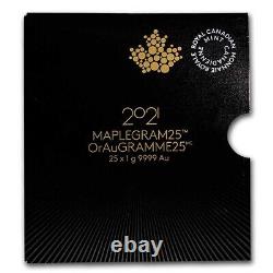 2021 25x 1 gram Gold Maple Leafs Maplegram25T (In Assay Sleeve) SKU#229100