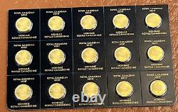 2021 50c MapleGrams 15 X 1 Gram Mini Coins with Folder. 9999 Gold by RCM