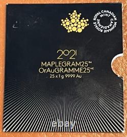 2021 50c MapleGrams 15 X 1 Gram Mini Coins with Folder. 9999 Gold by RCM