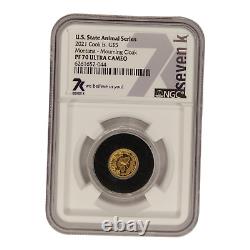 2021 7k NGC PF70 UC $5 Cook Is Gold. 5g Animal Series Montana Mourning Cloak 5a