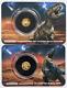 2021 Age Of Dinosaurs T-rex + Velociraptor 0.5 Gram Proof 999 Gold Coin On Cards