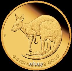 2021 Australia $2 Kangaroo Mini Roo 0.5 Gram. 9999 Gold Coin NGC PF 70 UCAM