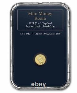 2021 Australia KOALA $2 1/2 Gram 0.5g Gold Mini Money Frosted Coin SMALL GOLD