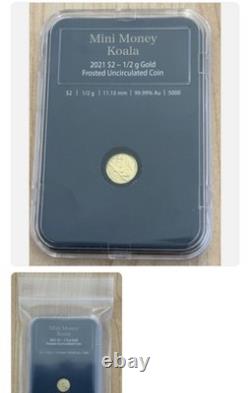 2021 Australia KOALA $2 1/2 Gram 0.5g Gold Mini Money Frosted Coin SMALL GOLD
