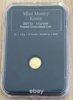 2021 Australia KOALA $2 1/2 Gram 0.5g Gold Mini Money Frosted Coin SMALL GOLD