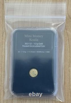 2021 Australia KOALA $2 1/2 Gram 0.5g Gold Mini Money Frosted Coin SMALL GOLD
