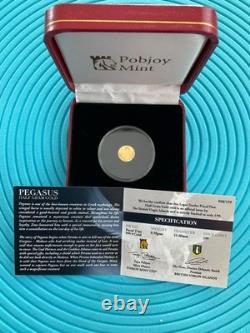 2021 BVI PEGASUS. 5 GRAM GOLD #008 of 199, Minuscule mintage, Leather Box / OGP