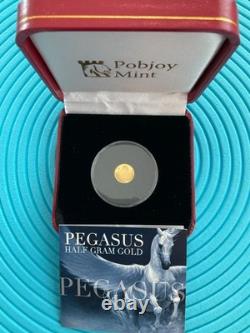 2021 BVI PEGASUS. 5 GRAM GOLD #008 of 199, Minuscule mintage, Leather Box / OGP