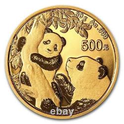 2021 Chinese 0.999 Gold Panda 30 Grams Coin ¥500 Yuan Brilliant Uncirculated BU