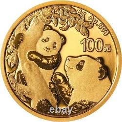 2021 Chinese Gold Panda 8 Grams Coin ¥100 Yuan BU